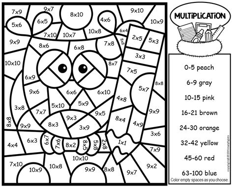 Math Color By Number Multiplication