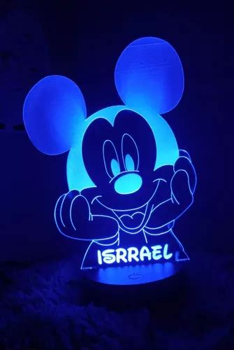 L Mpara Led Noche D Mickey Mouse Personalizada Colores Meses Sin