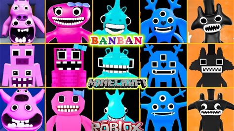 GARTEN OF BANBAN 4 ALL JUMPSCARES MINECRAFT VS BANBAN 4 VS ROBLOX