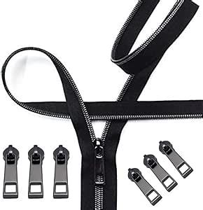 Amazon Black Nickel Metallic Nylon Coil Zippers By The Yard