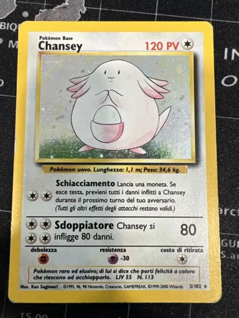 Carta Pok Mon Chansey Set Base Rara Holo Ita Near