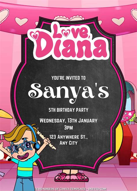 Free Kids Diana Show Birthday Invitations | Download Hundreds FREE PRINTABLE Birthday Invitation ...