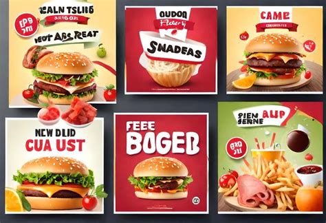 premium photo  collage     types  burgers