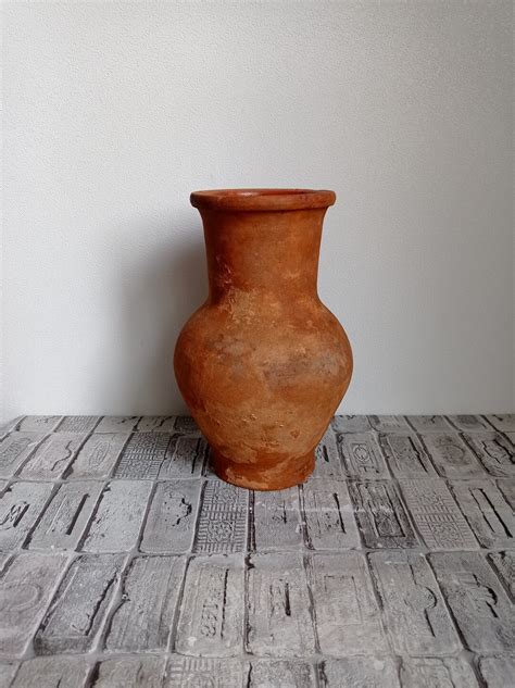 Wabi Sabi Vessel Rustic Vase Old Red Clay Pot Vintage Clay Etsy