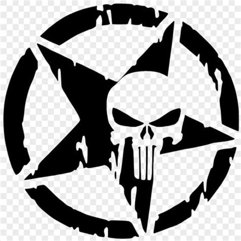 punisher black skull star sticker hd transparent png citypng