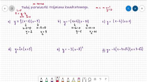 Odczytywanie pierwiastków trójmianu kwadratowego YouTube
