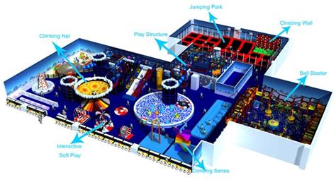 The Inside Of An Indoor Play Area With All Its Components Labeled In