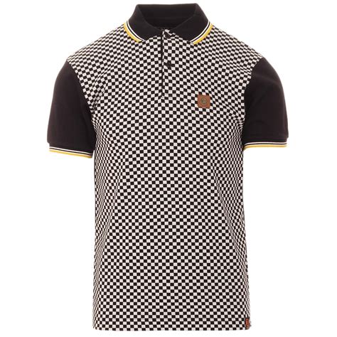 Trojan Records Ska Checkerboard Panel Mod Polo Top