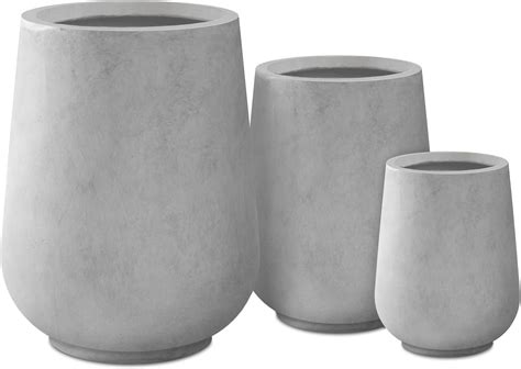 Amazon Kante H Round Natural Concrete Tall Planters