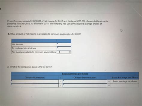 Solved Ecker Company Reports S Of Net Income For Chegg