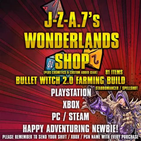 Ps Xbox Pc Tiny Tina S Wonderlands Ascended Bullet Witch Build