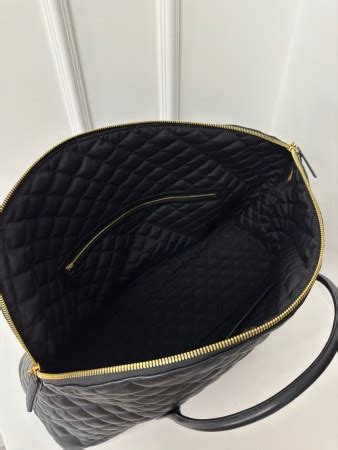 Replica Saint Laurent Es Giant Travel Bag In Black Quilted Leather