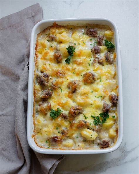 Cheesy Potato Smoked Sausage Casserole Recipe Food Fun Faraway Places