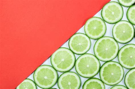 Premium Photo Composition Of Fresh Green Lemon Slices