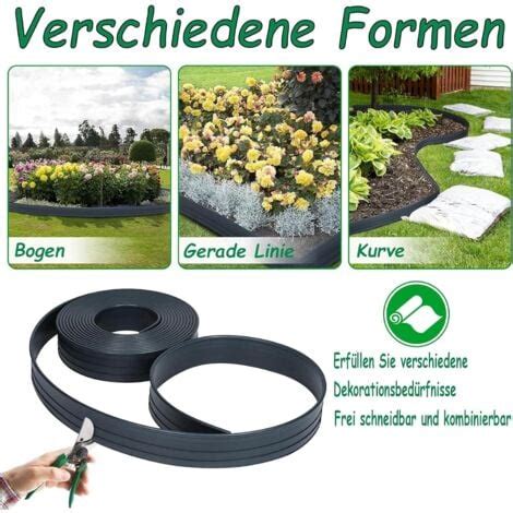 Froadp 6m Flexible Rasenkante Kunststoff Beetumrandung Gartenumrandung