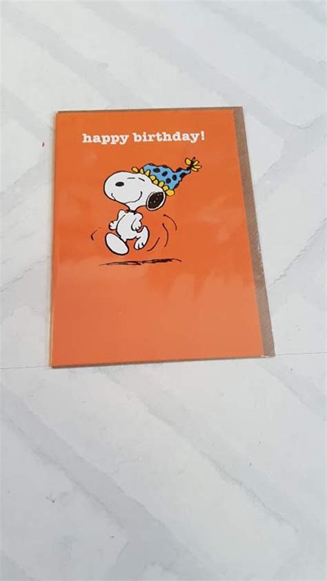 Snoopy Happy Birthday Card Snoopy Card Happy Birthday Card Card For Her Card For Him Card For