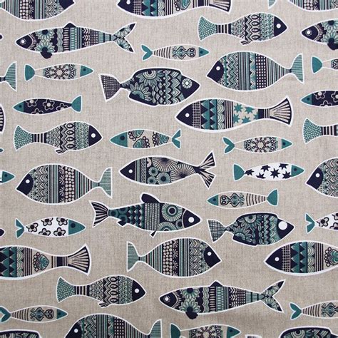 Tissu Imprim Poisson Mandala Self Tissus