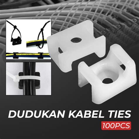 Yueqing Dudukan Kabel Ties Tie Mount Cord Organizer 100pcs Hc 2s White