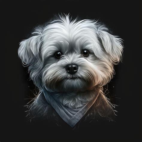 Premium Photo | A portrait of a dog with a black background.