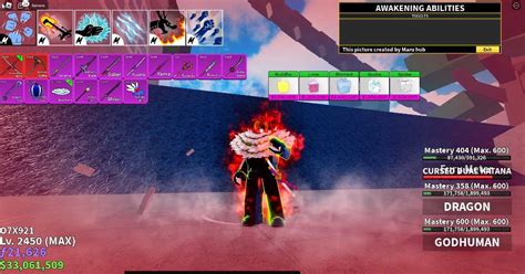 Human V Tier Dragon Blox Fruit Lv Max Cursed Dual Katana I