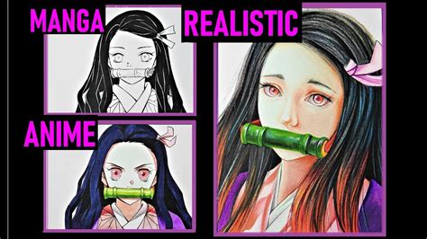 Drawing NEZUKO in 3 Styles [Manga, Anime and Realistic] | Anime ...