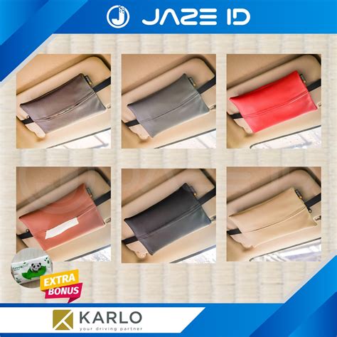 Jual Karlo Tempat Tissue Tisu Mobil Premium Sun Visor Jok Basic Black