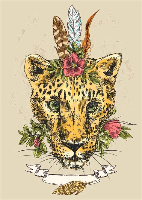 Leopardo Desenhado M O Da Ilustra O Do Vetor Ilustra O Do Vetor