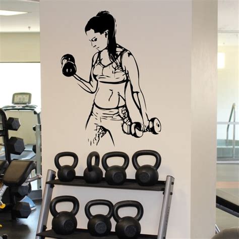 Fitness Gym Wall Decal Athletic Sport Wall Vinyl Sticker Etsy