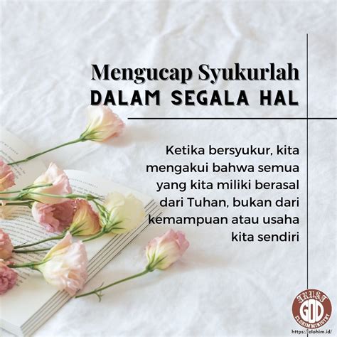 Mengucap Syukurlah Dalam Segala Hal Elohim Ministry