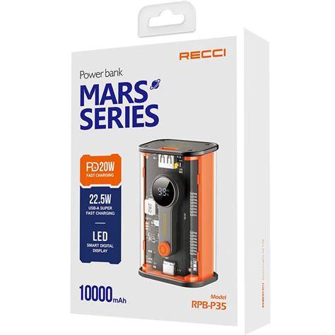 Recci RPB P35 Mars Series PD20W 22 5W Transparent Fast Charge