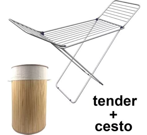 Tender Tendedero Ropa Acero Alas Piso Gimi Italiano Cesto