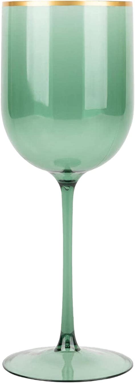 60 Pack Ecoquality Translucent Plastic Green Wine Glasses With Gold