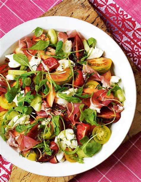 Heritage Tomato Salad With Air Dried Ham Melon And Mozzarella Recipe