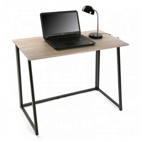 Table De Bureau Pliante Bois Metal Noir Versa Kdesign