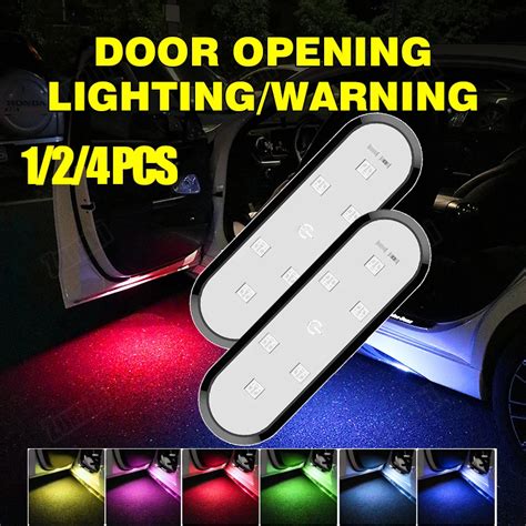 Pcs Car Door Lights Led Welcome Light Magnetic Control Usb