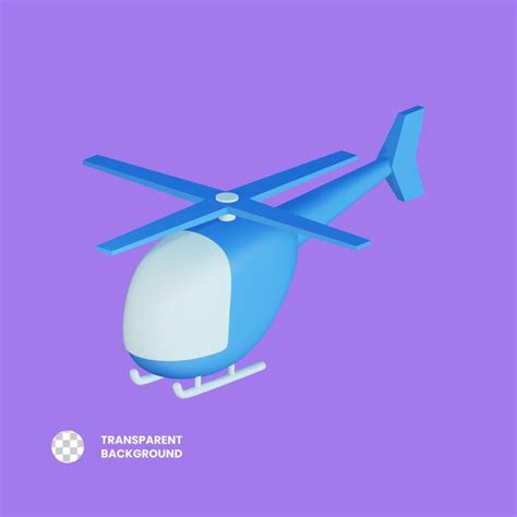 Ilustração do ícone renderizado em 3d do helicóptero PSD Premium