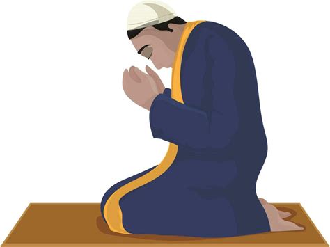 Character Of A Muslim Man Offering Prayer Vector Art At Vecteezy