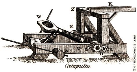 (Parts of a roman catapult diagram / schematics for a torsion catapult)