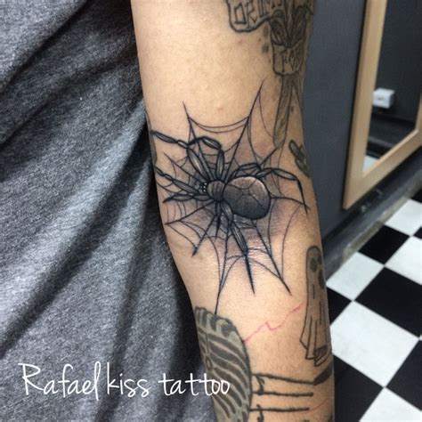 Spider Aranha Tattoo Arm Blackwork Web Teia Bar De Paletes Blackwork