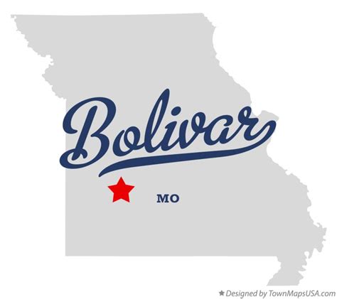 Map of Bolivar, MO, Missouri