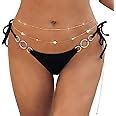 Amazon Bodiy Women Pearl Gold Belly Chain Bikini Waist Chains