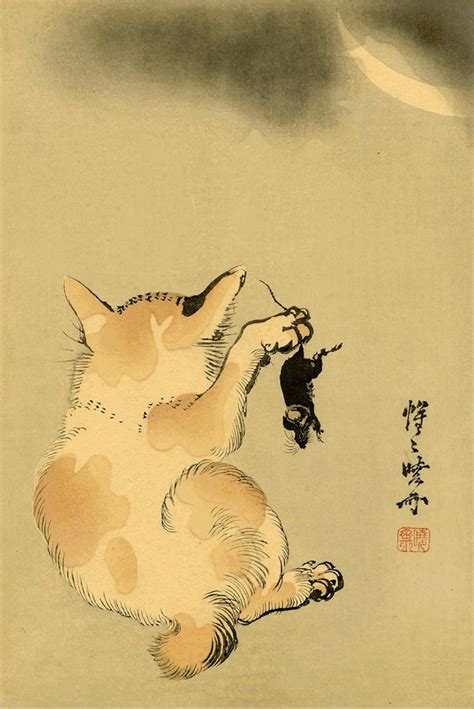 Cat Art Prints Japanese Cats Posters Animal Art Poster Cat - Etsy