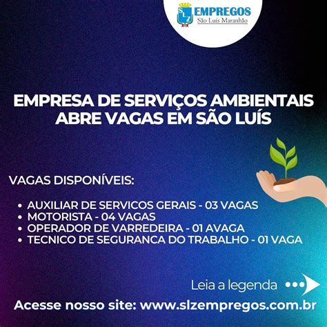 EMPRESA DE SERVIÇOS AMBIENTAIS ABRE VAGAS EM SÃO LUÍS SLZ Empregos