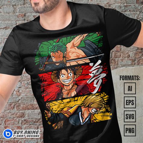 Premium One Piece Anime Vector T-shirt Design Template #17 ...