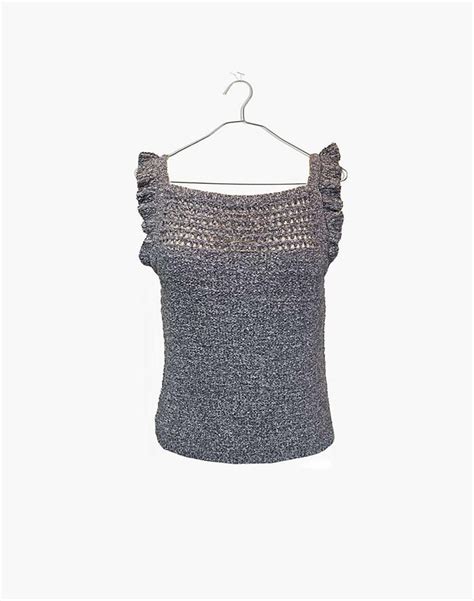 Ruffled Crochet Sweater Tank Crochet Sweater Women Crochet Clothes