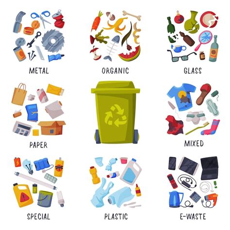 Premium Vector Waste Sorting Different Types Of Garbage Paper