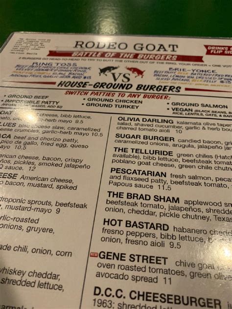 Menu At Rodeo Goat Pub And Bar Dallas Market Center Blvd