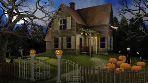 Spooky Halloween Ambience Relaxing Night Rain Sounds In Haunted House