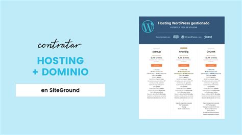 C Mo Contratar Un Hosting Y Dominio En Siteground Paso A Paso Youtube