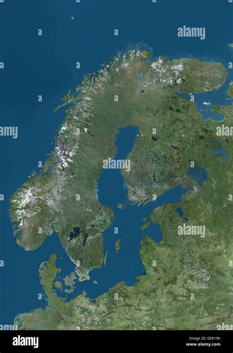 Satellite View Of Northern Europe Showing Scandinavia And The Baltic